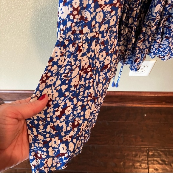 Apiece Apart Mini Mitte Dress in Piet Floral Blue, size XS, Flowy Drapey Spring - Picture 8 of 13